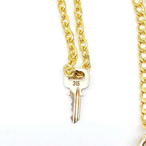 Authentic Louis Vuitton Lock & Key w/ 18k Gold Plated Chain Necklace - Picture 11 of 13
